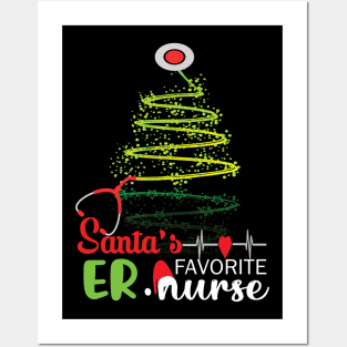 Santa's Favorite Er Nurse.. Er Nurse christmas gift Posters and Art